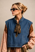 Top sans manche en denim